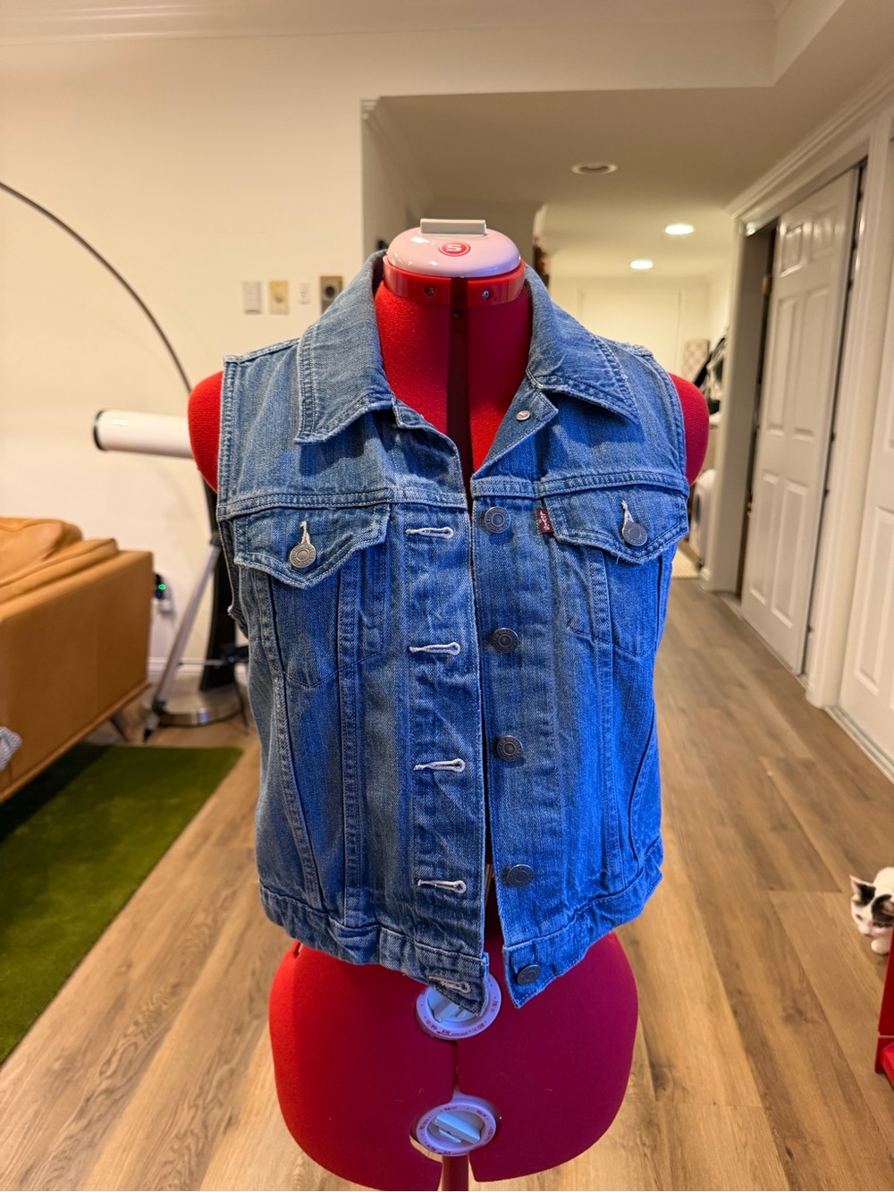 Levi's Blue Denim Sleeveless Vest